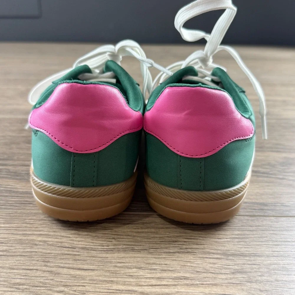 DV by Dolce Vita Sybela Retro Low Top Trainers Lifestyle Casual Green Pink 6.5